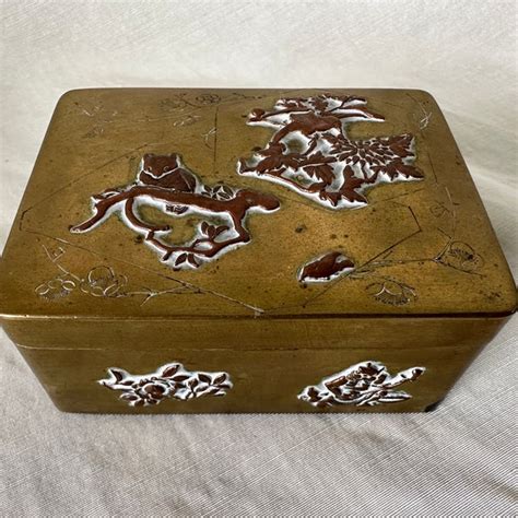 vintage black japanese steel box|Vintage Japanese Metal Box .